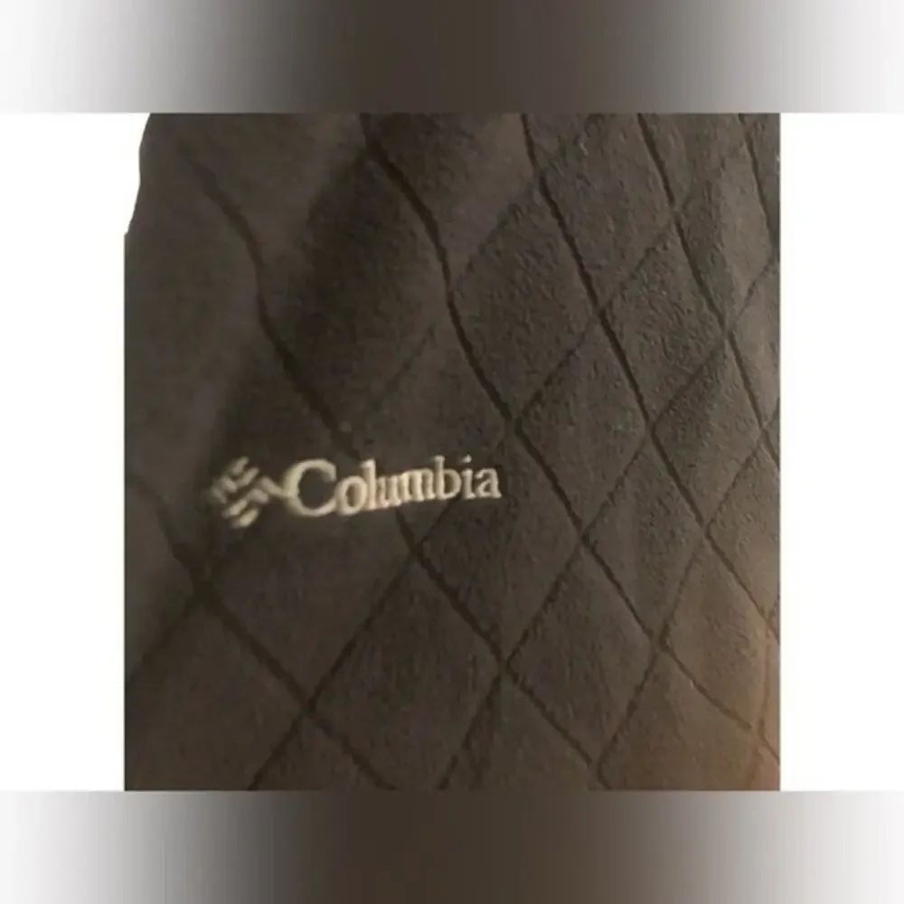 Columbia Fleece Quarter Zip Pullover Quilted‎ Black Size Large